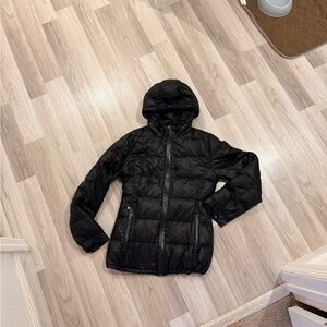 Vintage Prada Women's Black Hooded Puffer Jacket